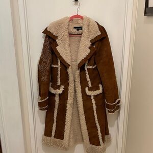 Penny Lane Brown Teddy Jacket with Cream Accents